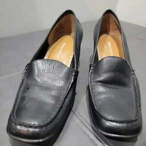 Naturalizer Womens 5.5 Black Leather Upper Slip On Casual Office Preppy no box